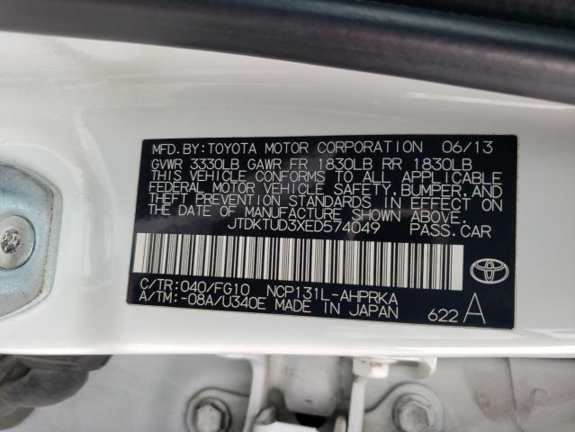 Photo 11 VIN: JTDKTUD3XED574049 - TOYOTA YARIS 