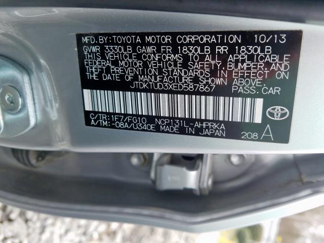 Photo 9 VIN: JTDKTUD3XED587867 - TOYOTA YARIS 