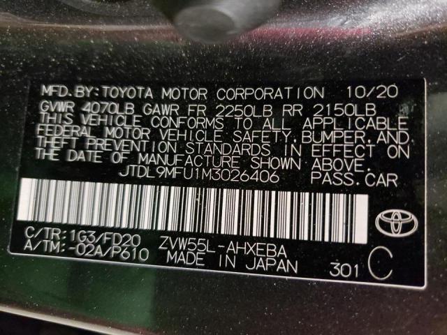 Photo 9 VIN: JTDL9MFU1M3026406 - TOYOTA PRIUS LE 