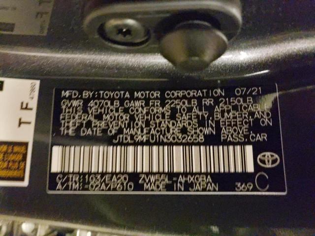 Photo 9 VIN: JTDL9MFU1N3032658 - TOYOTA PRIUS LE 