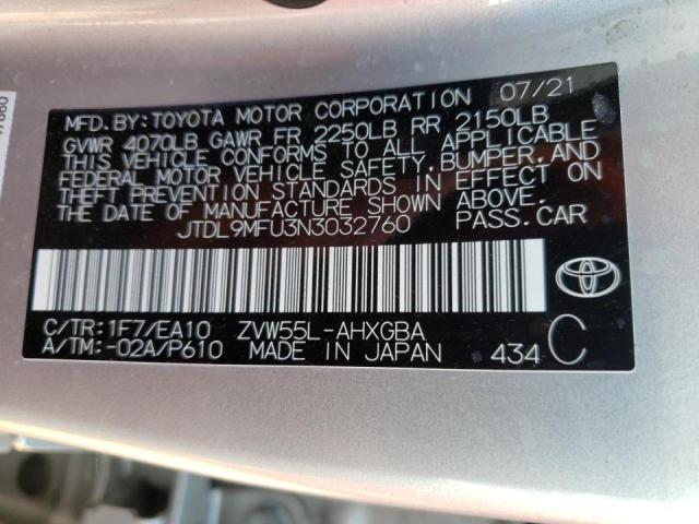 Photo 9 VIN: JTDL9MFU3N3032760 - TOYOTA PRIUS LE 