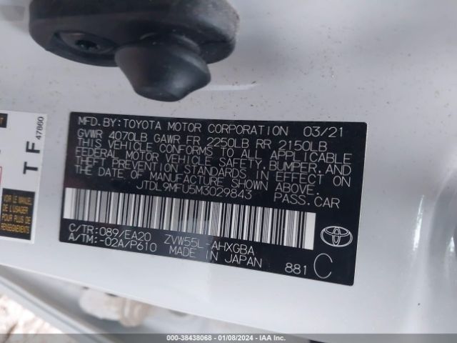 Photo 8 VIN: JTDL9MFU5M3029843 - TOYOTA PRIUS 