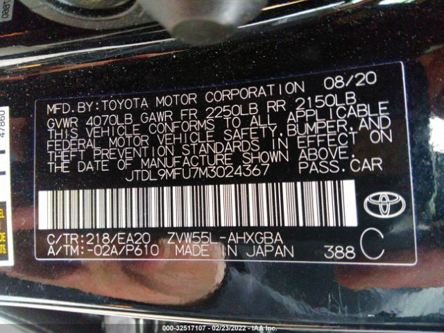 Photo 8 VIN: JTDL9MFU7M3024367 - TOYOTA PRIUS 