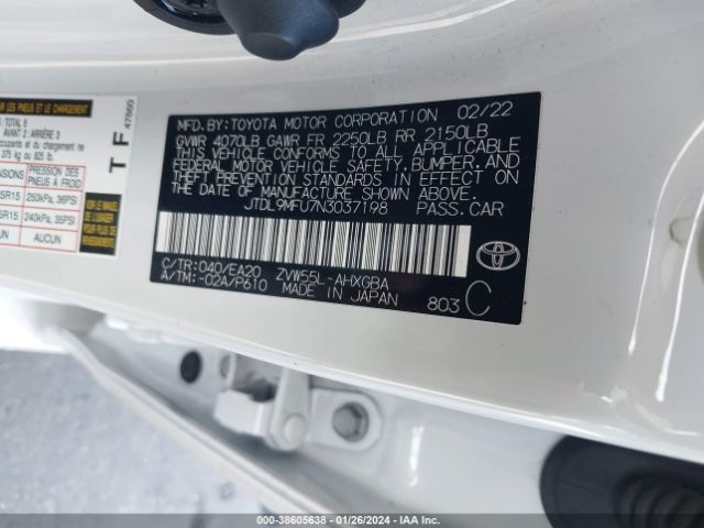 Photo 8 VIN: JTDL9MFU7N3037198 - TOYOTA PRIUS 