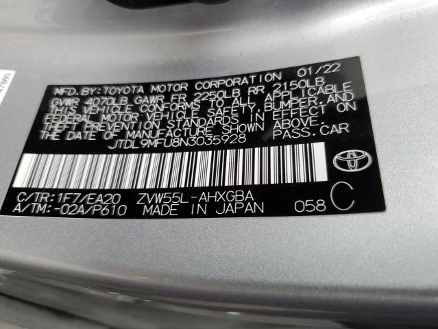 Photo 12 VIN: JTDL9MFU8N3035928 - TOYOTA PRIUS 