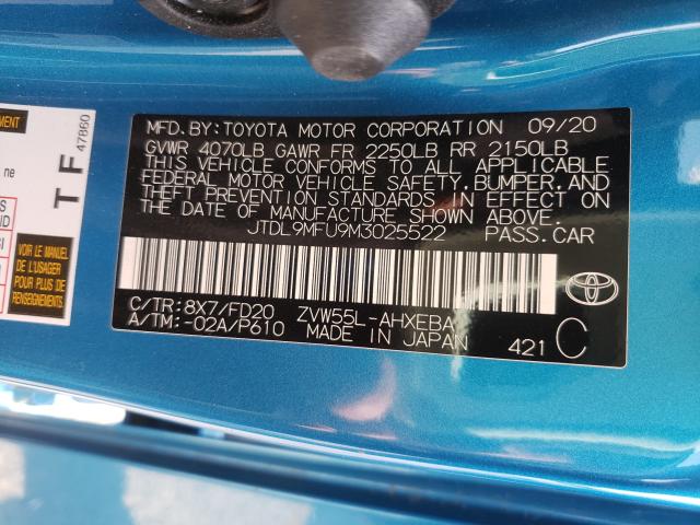 Photo 9 VIN: JTDL9MFU9M3025522 - TOYOTA PRIUS LE 