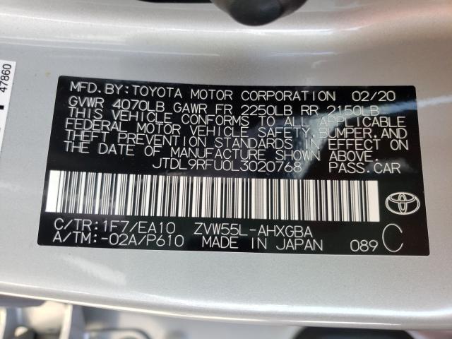 Photo 9 VIN: JTDL9RFU0L3020768 - TOYOTA PRIUS LE 