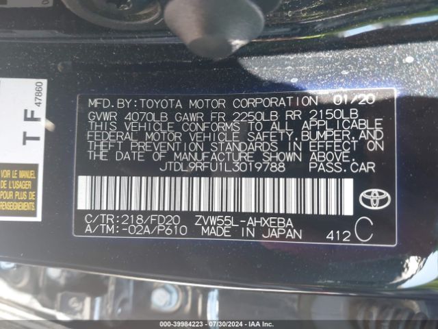 Photo 8 VIN: JTDL9RFU1L3019788 - TOYOTA PRIUS 