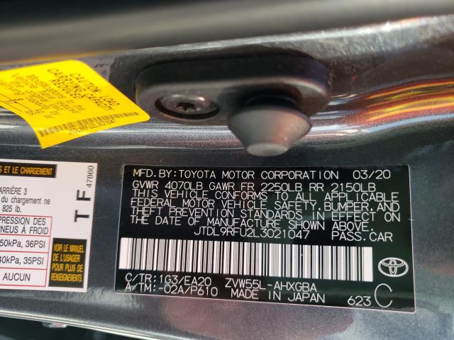 Photo 9 VIN: JTDL9RFU2L3021047 - TOYOTA PRIUS LE 