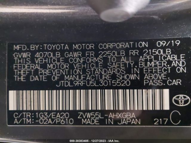 Photo 8 VIN: JTDL9RFU5L3015520 - TOYOTA PRIUS 