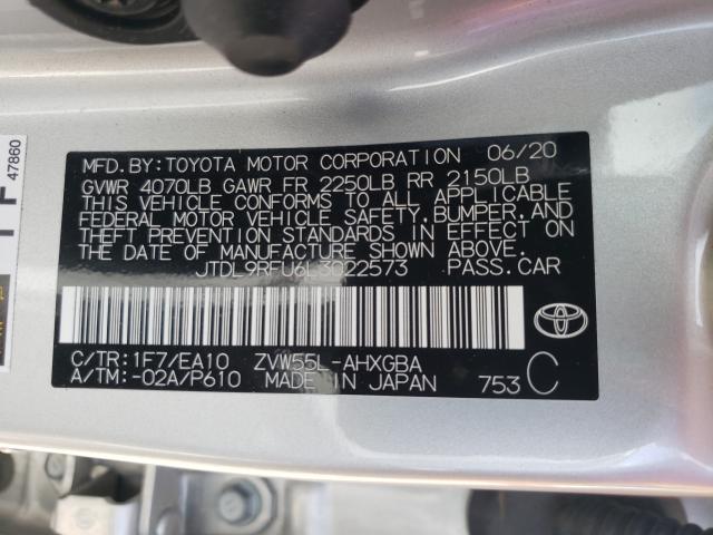 Photo 9 VIN: JTDL9RFU6L3022573 - TOYOTA PRIUS LE 