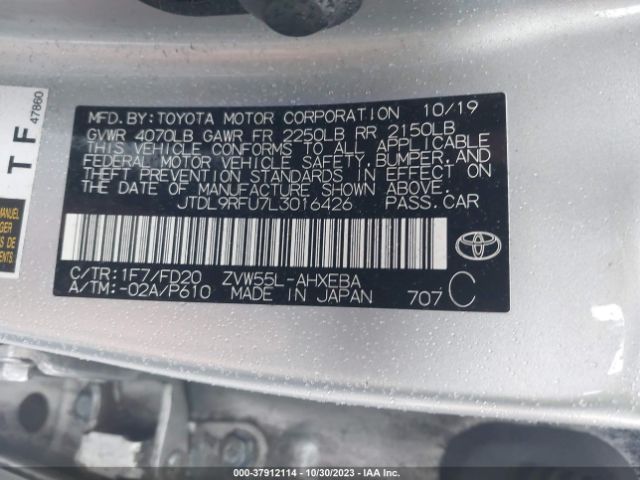 Photo 8 VIN: JTDL9RFU7L3016426 - TOYOTA PRIUS 