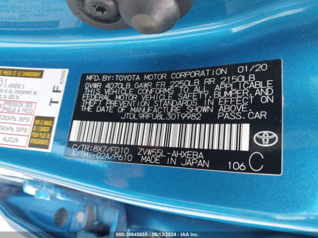 Photo 8 VIN: JTDL9RFU8L3019982 - TOYOTA PRIUS 