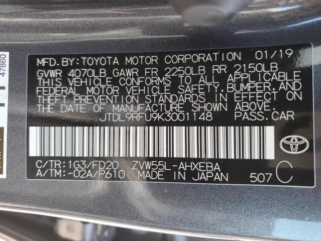 Photo 11 VIN: JTDL9RFU9K3001148 - TOYOTA PRIUS 