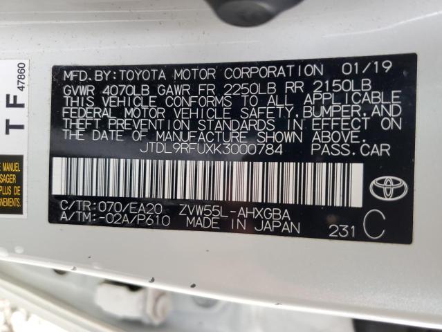 Photo 11 VIN: JTDL9RFUXK3000784 - TOYOTA PRIUS 