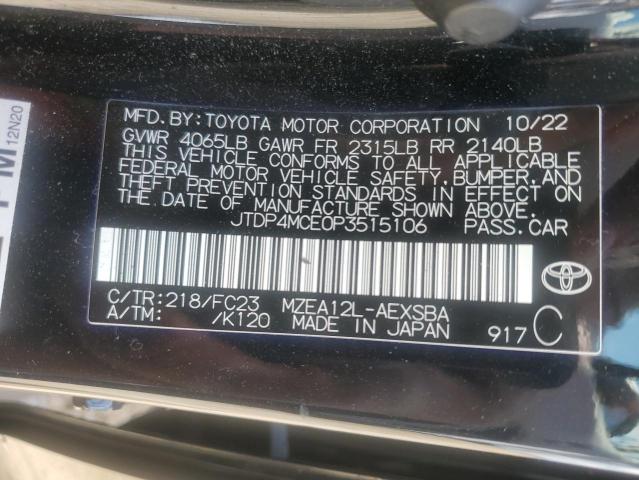 Photo 12 VIN: JTDP4MCE0P3515106 - TOYOTA COROLLA SE 