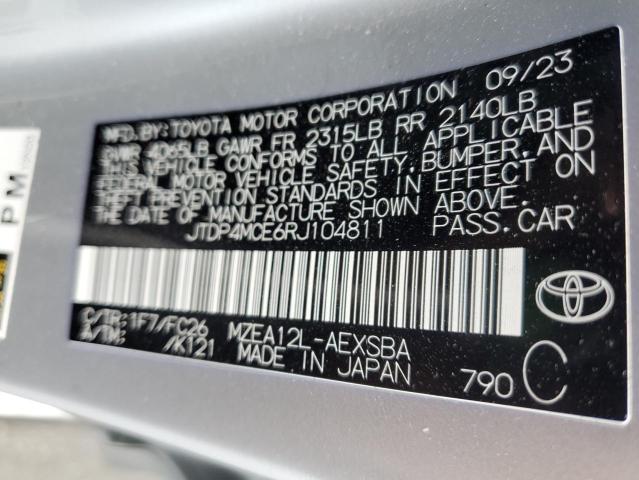 Photo 12 VIN: JTDP4MCE6RJ104811 - TOYOTA COROLLA SE 