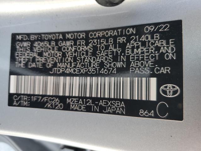 Photo 11 VIN: JTDP4MCEXP3514674 - TOYOTA COROLLA SE 