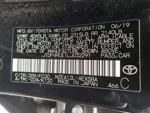 Photo 9 VIN: JTDP4RCE1LJ032291 - TOYOTA COROLLA SE 