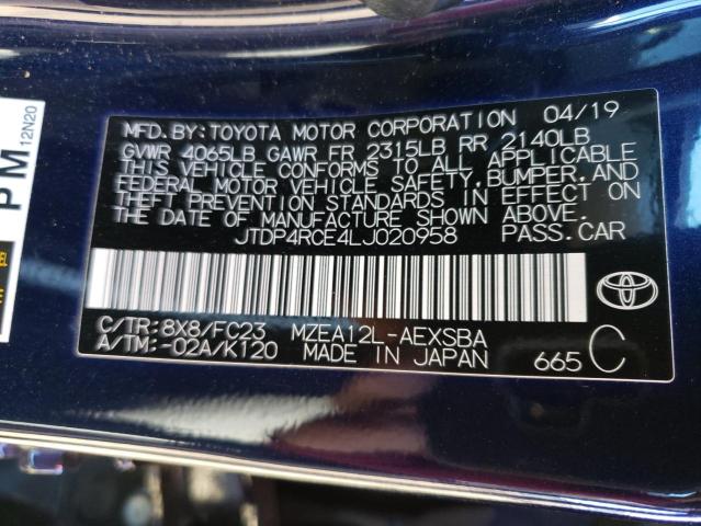 Photo 11 VIN: JTDP4RCE4LJ020958 - TOYOTA COROLLA SE 