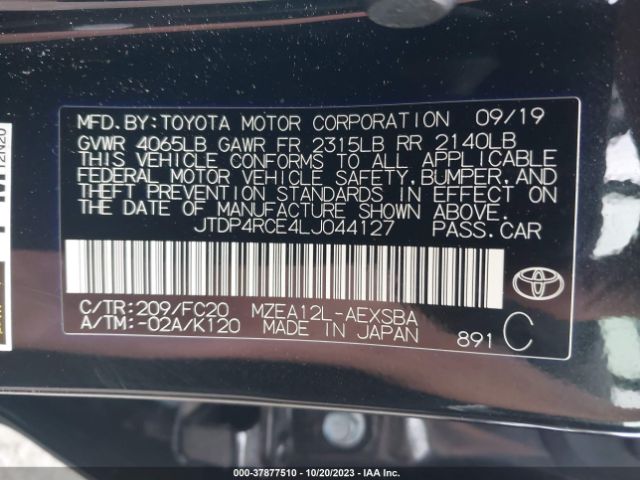 Photo 8 VIN: JTDP4RCE4LJ044127 - TOYOTA COROLLA 