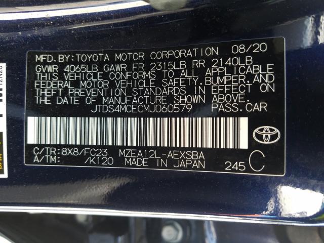 Photo 9 VIN: JTDS4MCE0MJ060579 - TOYOTA COROLLA SE 