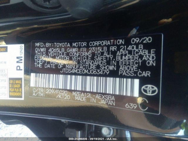 Photo 8 VIN: JTDS4MCE0MJ063479 - TOYOTA COROLLA 