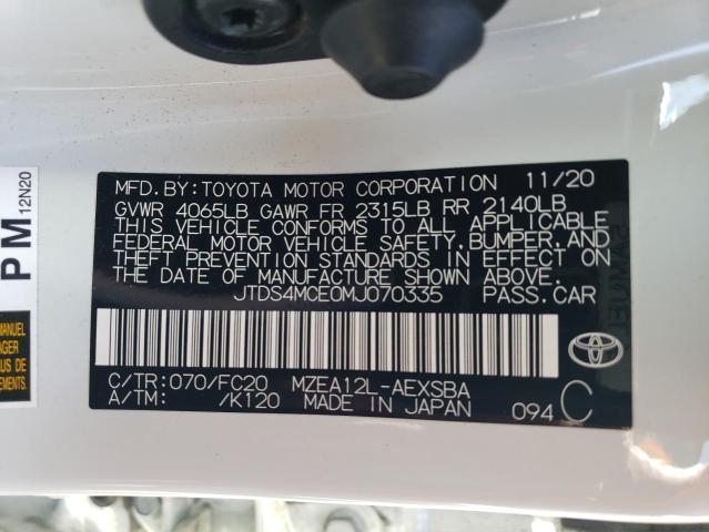 Photo 11 VIN: JTDS4MCE0MJ070335 - TOYOTA COROLLA 