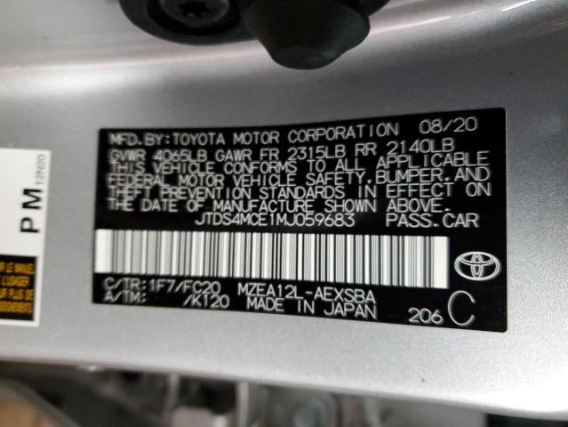 Photo 11 VIN: JTDS4MCE1MJ059683 - TOYOTA COROLLA 