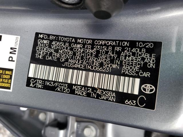 Photo 12 VIN: JTDS4MCE1MJ066231 - TOYOTA COROLLA SE 