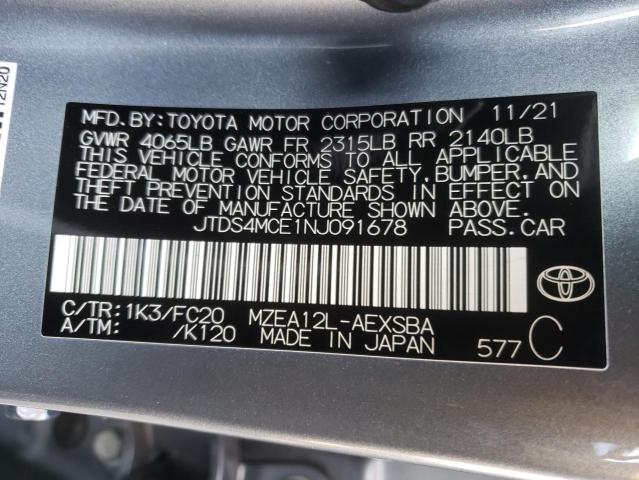 Photo 11 VIN: JTDS4MCE1NJ091678 - TOYOTA COROLLA SE 