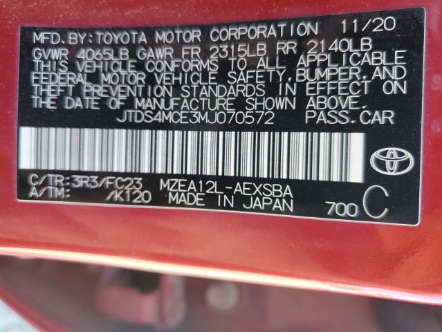 Photo 11 VIN: JTDS4MCE3MJ070572 - TOYOTA COROLLA SE 