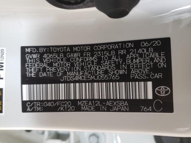 Photo 9 VIN: JTDS4MCE5MJ055765 - TOYOTA COROLLA SE 