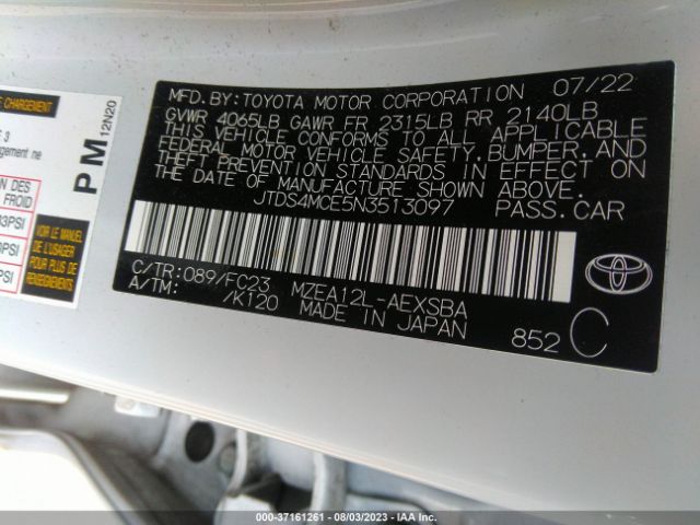 Photo 8 VIN: JTDS4MCE5N3513097 - TOYOTA COROLLA 