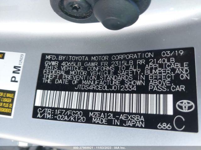 Photo 8 VIN: JTDS4RCE0LJ012334 - TOYOTA COROLLA 