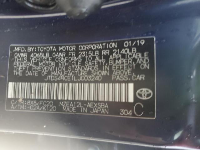 Photo 12 VIN: JTDS4RCE1LJ003240 - TOYOTA COROLLA SE 