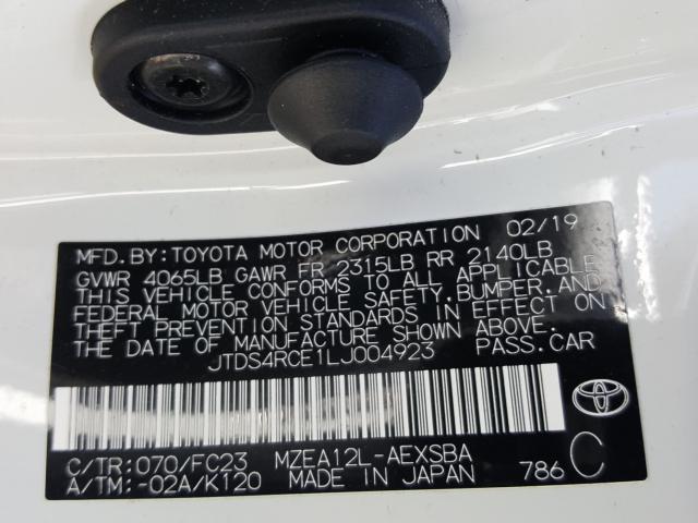 Photo 9 VIN: JTDS4RCE1LJ004923 - TOYOTA COROLLA SE 