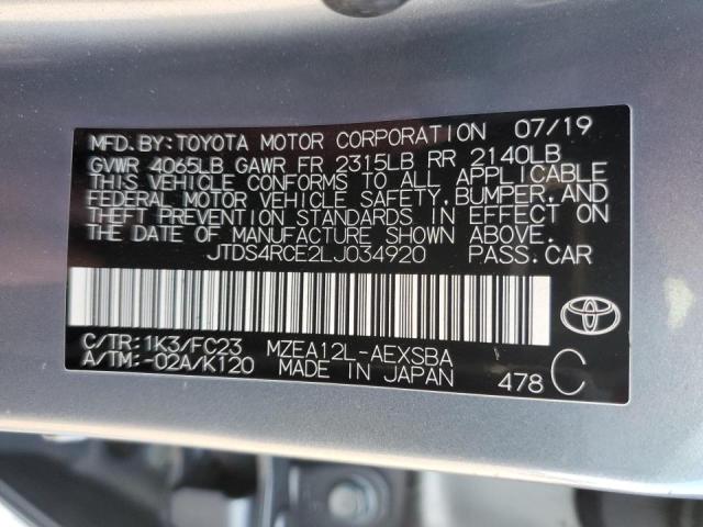 Photo 11 VIN: JTDS4RCE2LJ034920 - TOYOTA COROLLA SE 