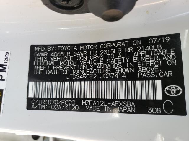 Photo 9 VIN: JTDS4RCE2LJ037414 - TOYOTA COROLLA SE 