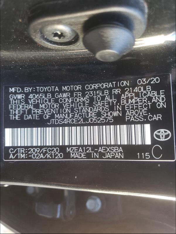 Photo 9 VIN: JTDS4RCE2LJ052575 - TOYOTA COROLLA SE 