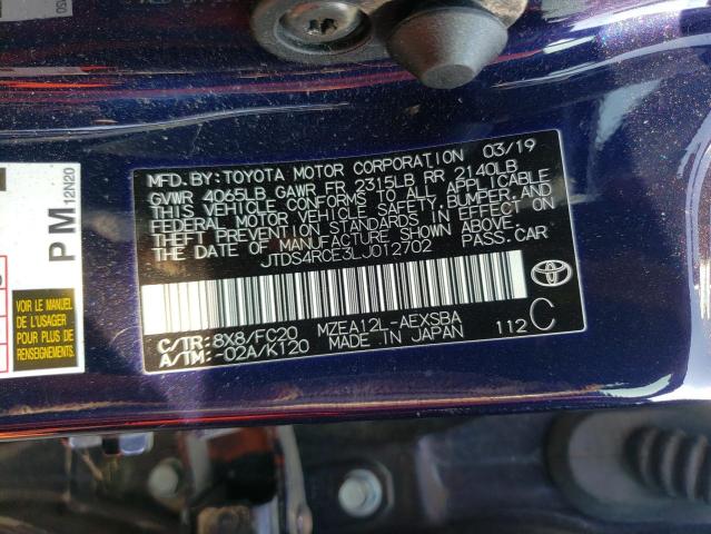 Photo 9 VIN: JTDS4RCE3LJ012702 - TOYOTA COROLLA SE 