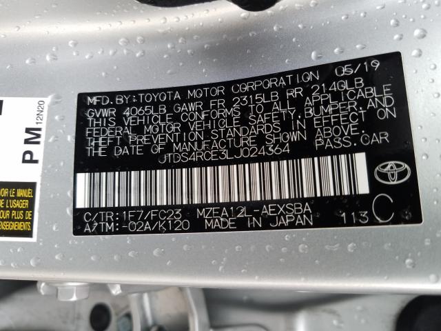 Photo 9 VIN: JTDS4RCE3LJ024364 - TOYOTA COROLLA SE 