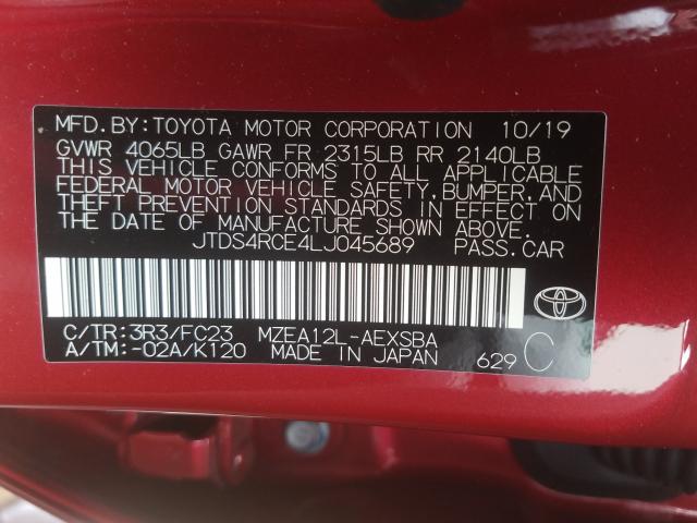 Photo 9 VIN: JTDS4RCE4LJ045689 - TOYOTA COROLLA SE 