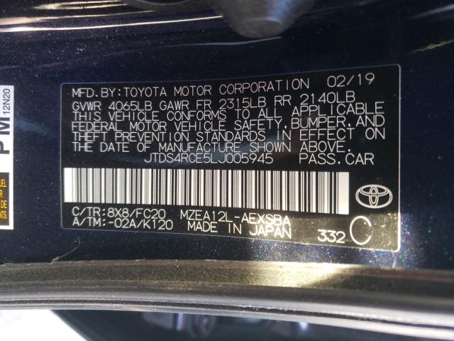 Photo 9 VIN: JTDS4RCE5LJ005945 - TOYOTA COROLLA SE 