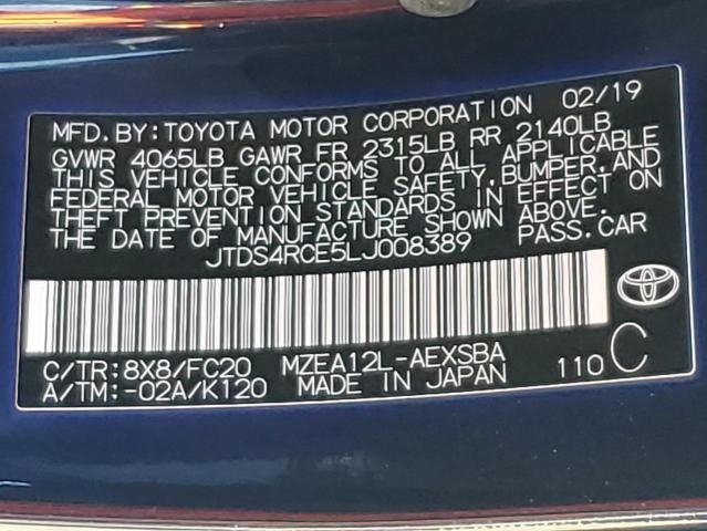 Photo 12 VIN: JTDS4RCE5LJ008389 - TOYOTA COROLLA SE 