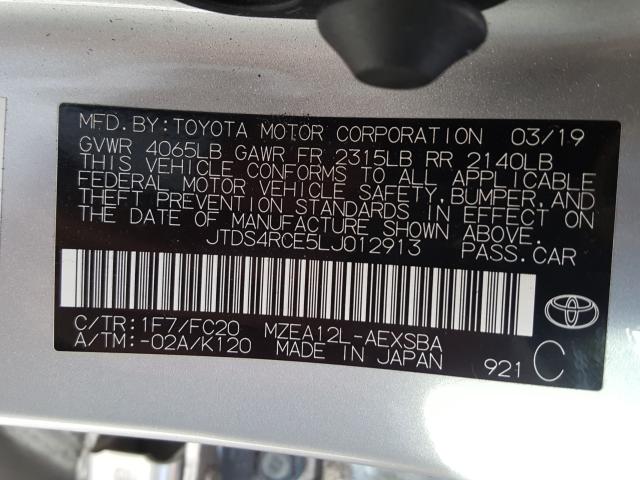 Photo 9 VIN: JTDS4RCE5LJ012913 - TOYOTA COROLLA SE 