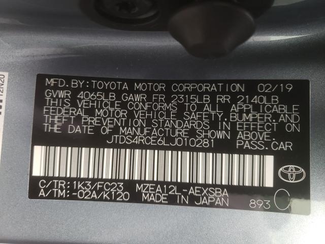 Photo 9 VIN: JTDS4RCE6LJ010281 - TOYOTA COROLLA SE 