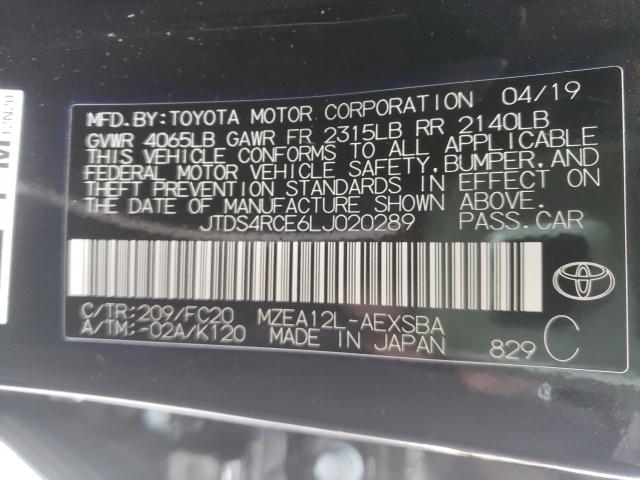 Photo 9 VIN: JTDS4RCE6LJ020289 - TOYOTA COROLLA SE 