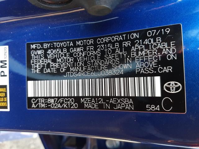 Photo 9 VIN: JTDS4RCE6LJ038324 - TOYOTA COROLLA SE 