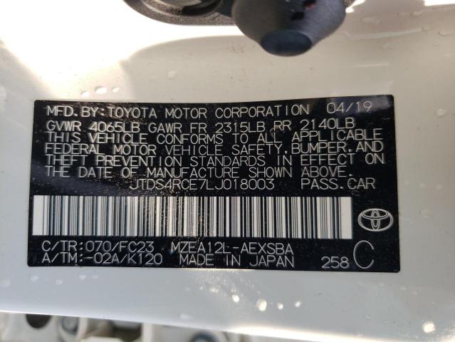 Photo 9 VIN: JTDS4RCE7LJ018003 - TOYOTA COROLLA SE 